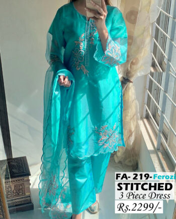 STITCHED 3 piece DRESS FA 219 Ferozi