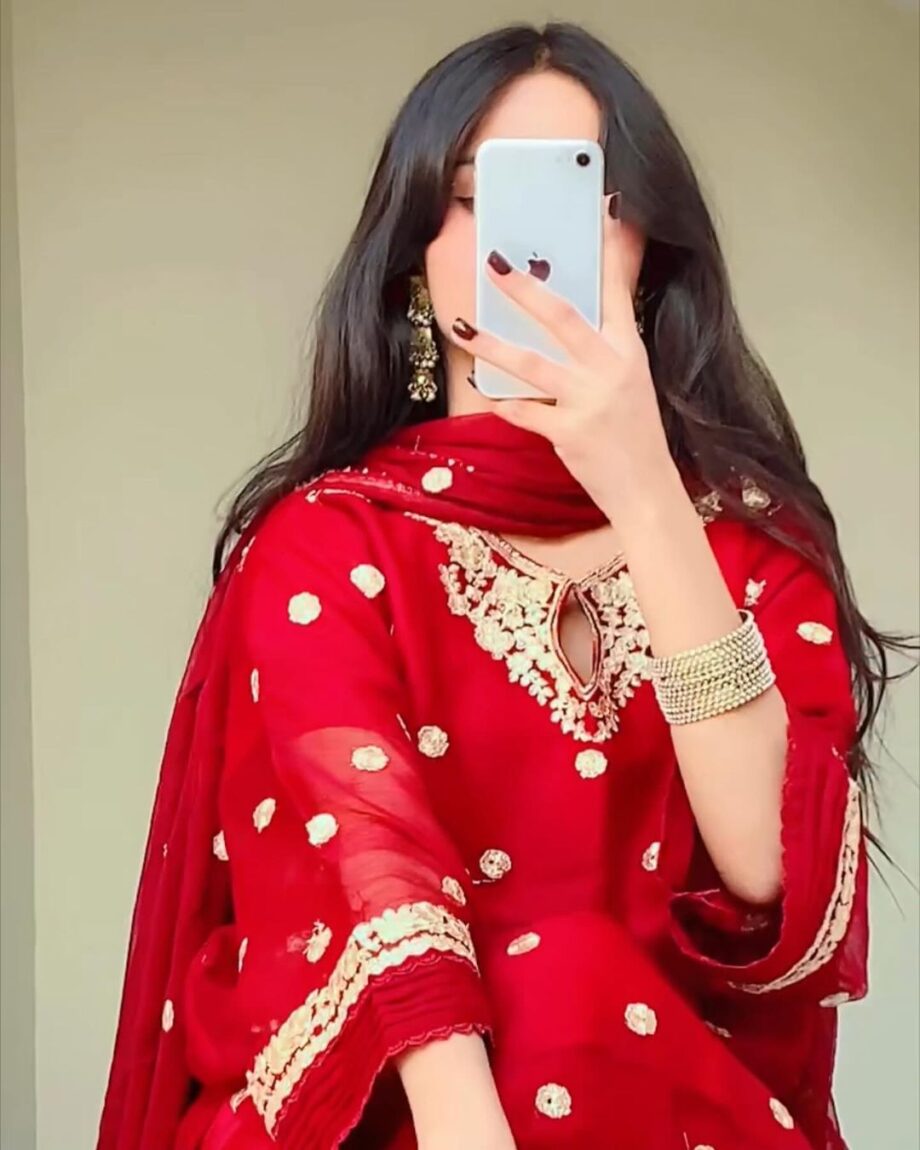 STITCHED 3 piece DRESS FA 223 Red